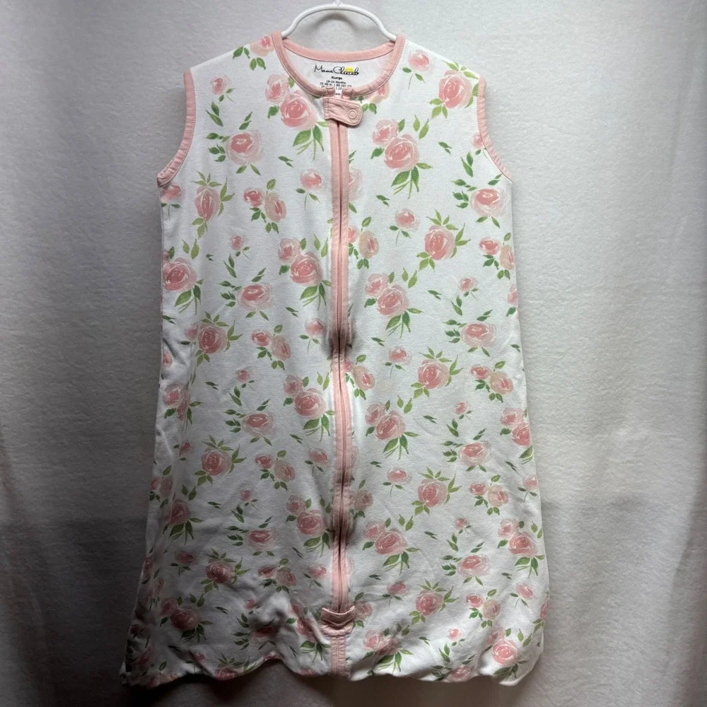 Mama Cheetah XL Girls 18-24M Pink Floral Organic Cotton Sleep Sack Bag 35-40 In‎